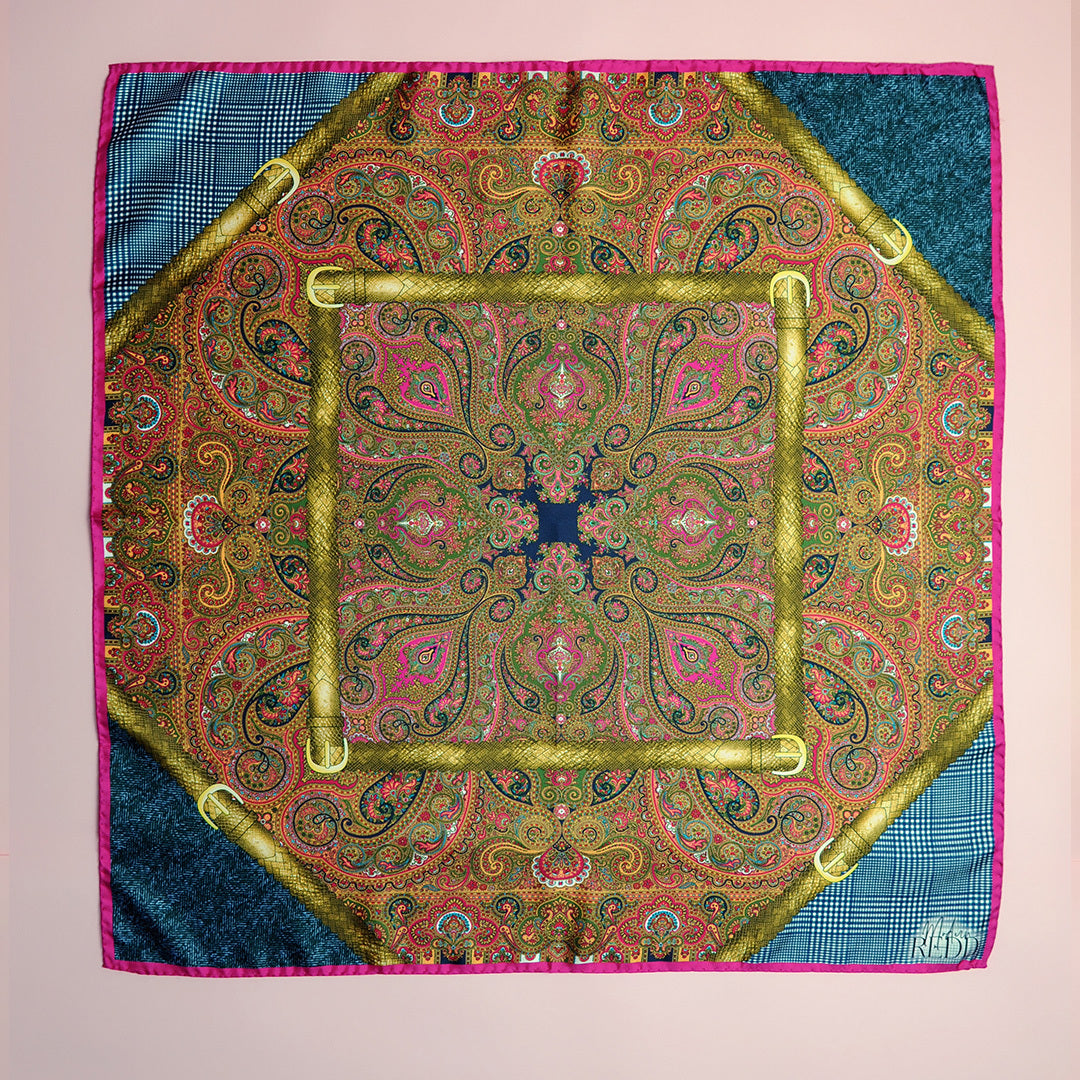 Modern Redd Nette Jean Paisley Pink Scarf 2