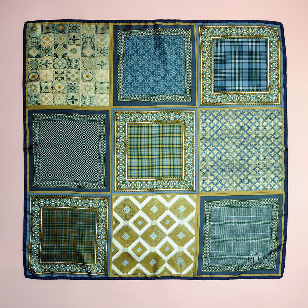 Modern Redd Pittoresco Redd Scarf Blue 2