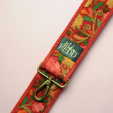 Artisan Redd Amaranth Red Retro Embroidered Shoulder Strap