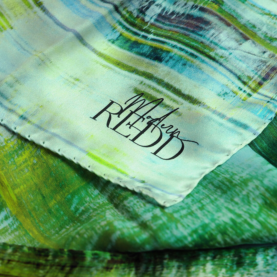 Modern Redd Girlean Modish Redd Abstract Scarf Blue/Green 1