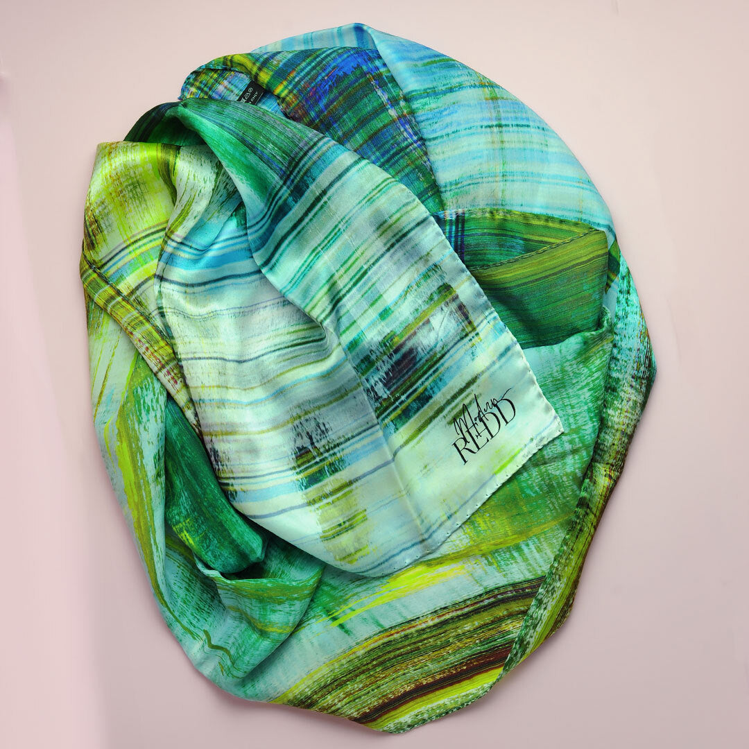 Modern Redd Girlean Modish Redd Abstract Scarf Blue/Green