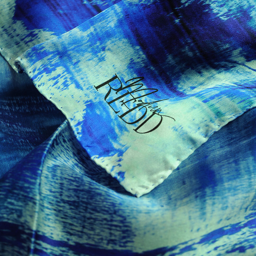 Modern Redd Girlean Modish Redd Abstract Scarf Blue Sea 1