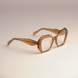 Monarch Redd Dot Oversized Transparent Light Brown Frames