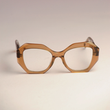 Monarch Redd Dot Oversized Transparent Light Brown Frames