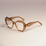 Monarch Redd Dot Oversized Transparent Light Brown Frames