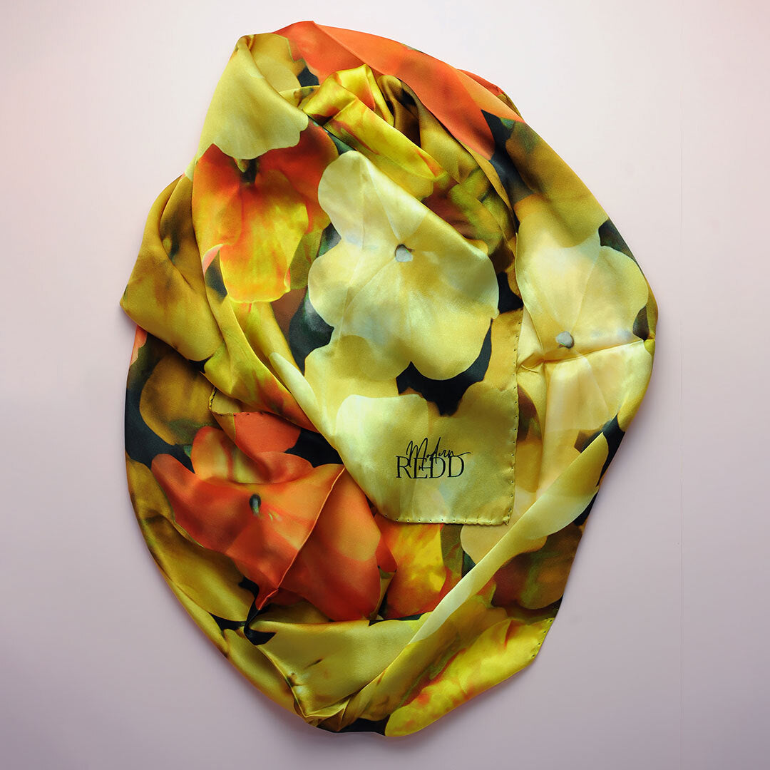 Modern Redd Irene & Me Floral Scarf Shades Of Yellow