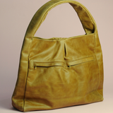 Simply Redd Caramel Brown Leather Hobo Bag