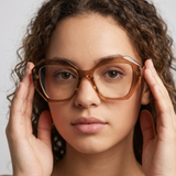 Monarch Redd Dot Oversized Transparent Light Brown Frames