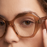 Monarch Redd Dot Oversized Transparent Light Brown Frames
