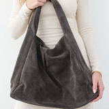 Simply Redd Anchor Grey Leather Hobo Bag