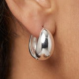 Stainless Steel Geometric Hip Hop Huggie Earrings