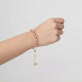Purple Freshwater Pearl Copper Bracelet