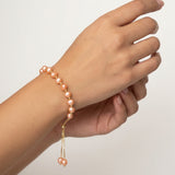 Baroque Pink Freshwater Pearl Copper Bracelet