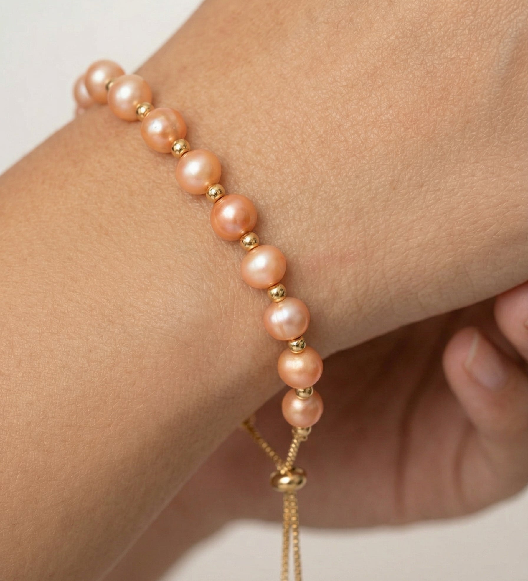 Baroque Pink Freshwater Pearl Copper Bracelet
