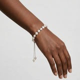 Silver White Freshwater Pearl Copper Bracelet