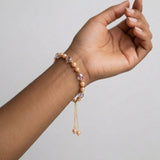 Purple Freshwater Pearl Beaded Crystal Bracelet