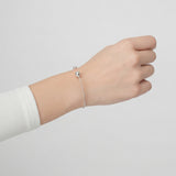 Sterling Silver Modern Twist Ball Bangle Bracelet