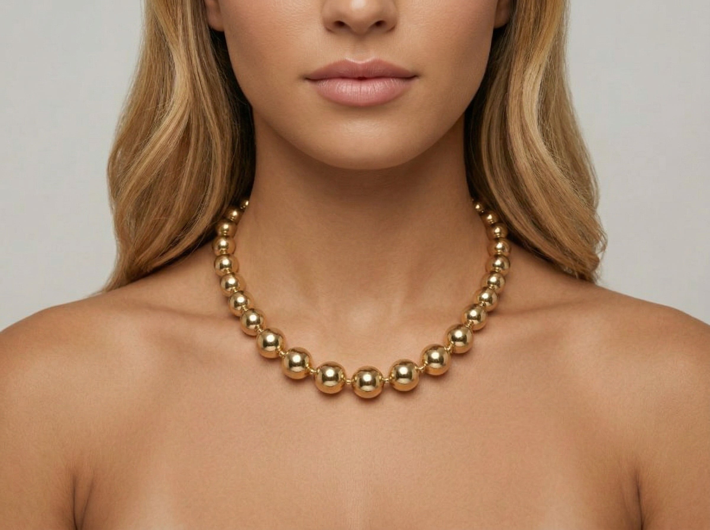 Graduated Gold Bead Necklace