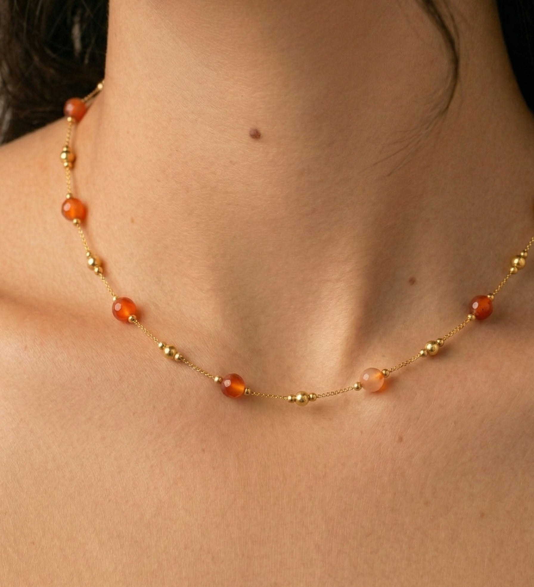 Titanium Steel Natural Stone Minimalist Necklace