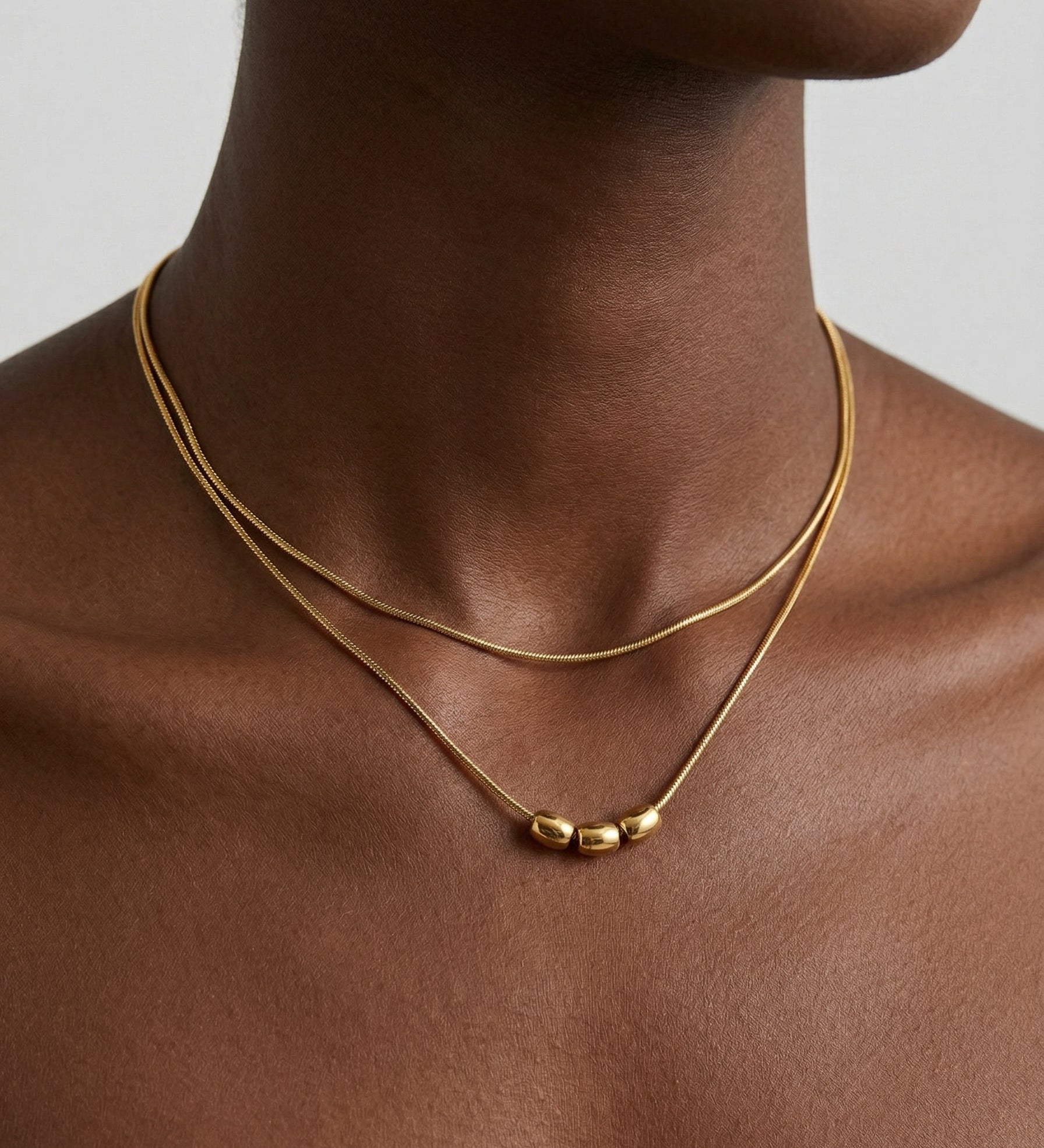 Stainless Steel Gold Oval Link Necklace