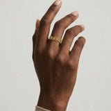 Sterling Silver Flower 18K Gold Flower Open Ring