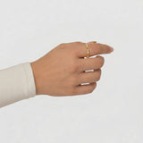 Sterling Silver Geometric Splicing Zircon Gold Open Ring