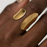 Stainless Steel Geometric Minimalist Gold Open Ring