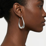 Stainless Steel Silver Oval Hoops