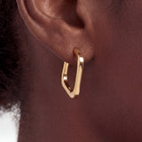 Stainless Steel Square Hoop Earrings Yellow Gold