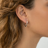 Stainless Steel Square Hoops Earrings Silver