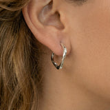Stainless Steel Square Hoops Earrings Silver