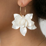 Snowflake Retro Flower Drop Sterling Silver Earring