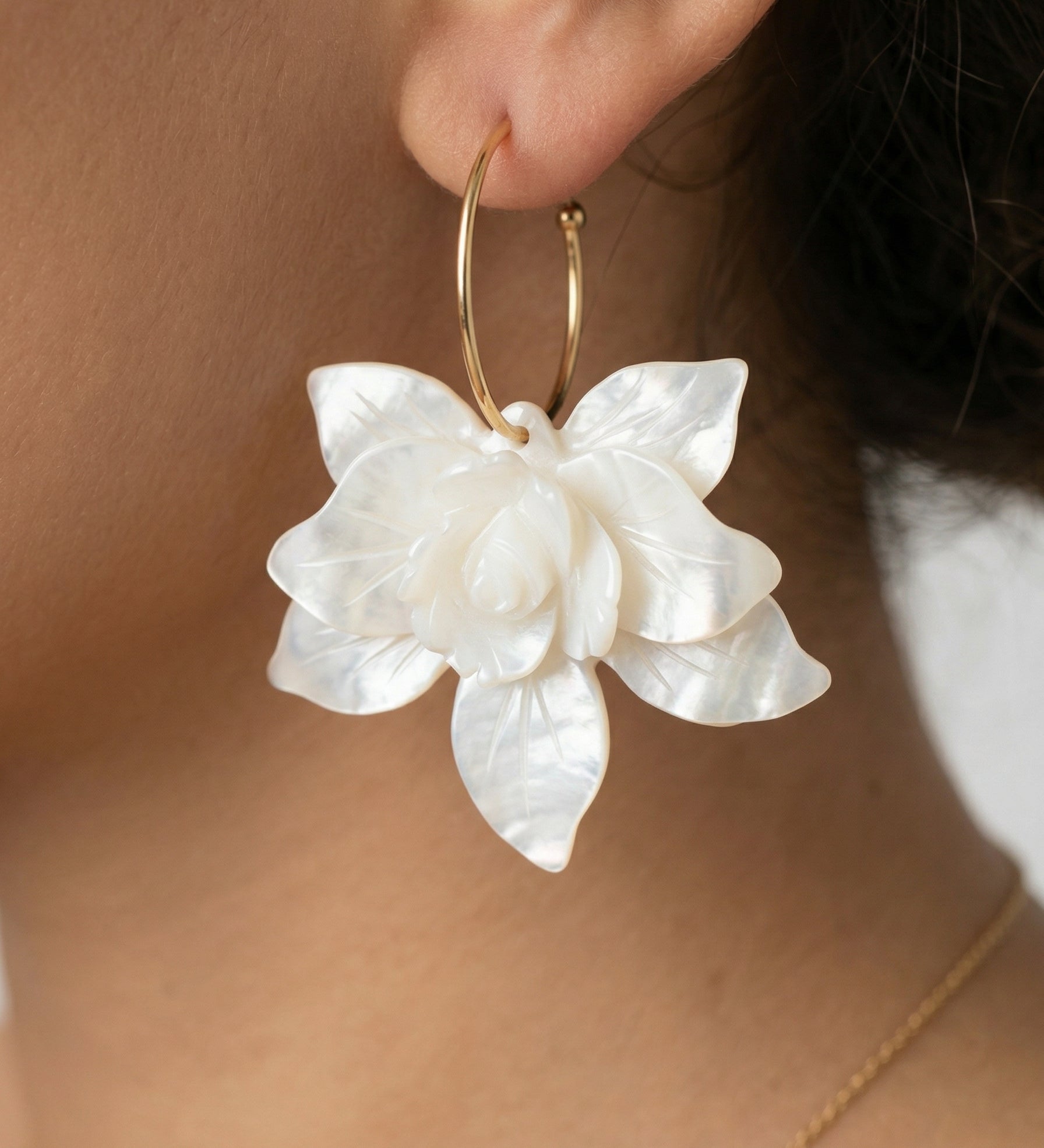 Snowflake Sterling Flower Drop Earring Silver Retro