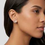 Sterling Silver Imitation Pearl Heart Minimalist Stud Earrings