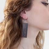 Wenge Wood Rectangle Earrings