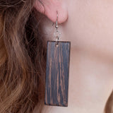 Wenge Wood Rectangle Earrings