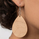 Flame Maple Wood Drop Earrings