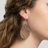Walnut Wood Drop Earrings