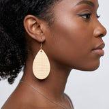 White Maple Wood Drop Earrings