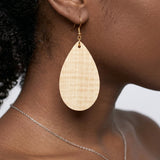 White Maple Wood Drop Earrings