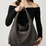 Simply Redd Anchor Grey Leather Hobo Bag