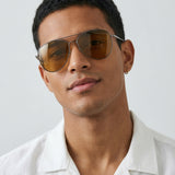 Mach10 Brown Aviator Sunglasses for Men